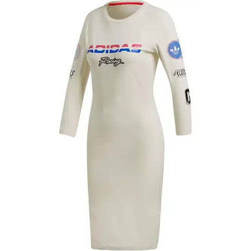 Adidas Originals Neutrals Racing Dress Long Sleeved Dress Women's Beige Yellow