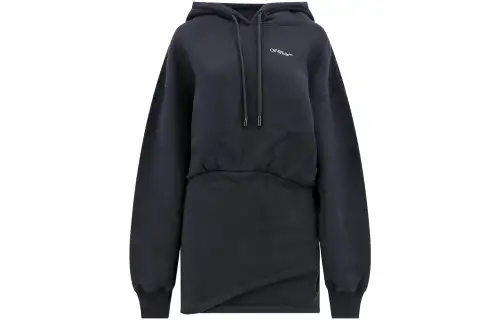OFF-WHITE Logo-embroidered Hoodie Minidress