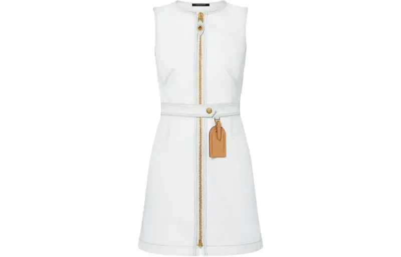 LOUIS VUITTON Bleached Denim Zip-Up Dress