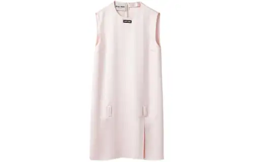 MIU MIU Satin Mini Dress Sleeveless Dress Women's Pink