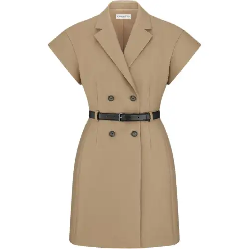 DIOR Short Sleeved Dress Women's Beige