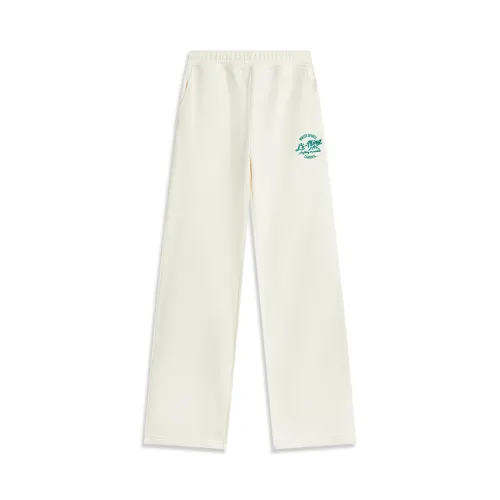 Li Ning Sports Life Collection Knitted Sweatpants Women's Ecru