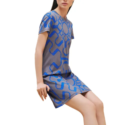 HERMES Short Sleeved Dress Women's Gray