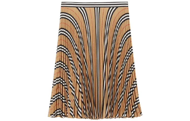 Burberry Half Length Midi Dress Women's Khaki