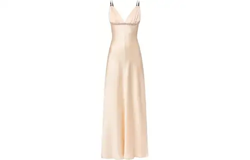 Lv Beaded Trim Gown