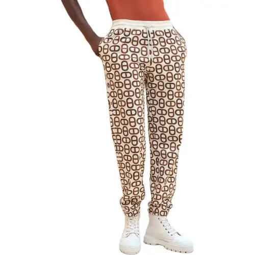 HERMES FW24 Knitted Sweatpants Women's Chestnut Brown
