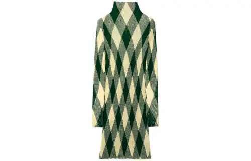 Burberry argyle ribbed-knit dress
