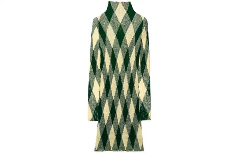 Burberry argyle ribbed-knit dress
