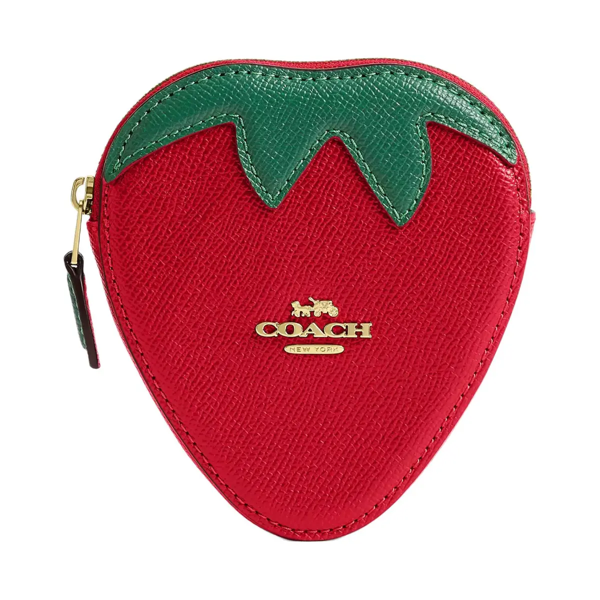 COACH Leather Coin Purse Women's Red