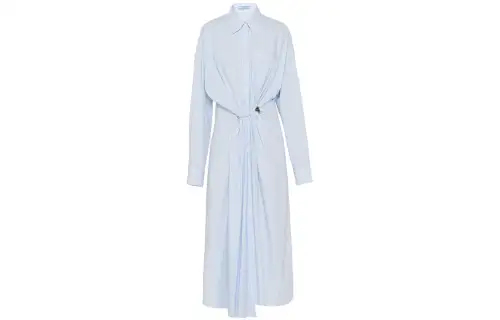 Prada safety pin-embellished striped shirtdress
