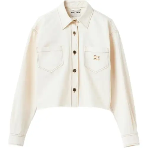MIU MIU Logo embroidered Denim Jacket