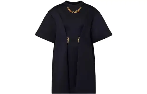 LOUIS VUITTON FW23 Short Sleeved Dress Women's Black