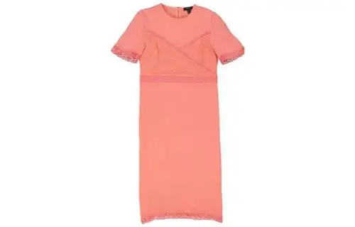 Burberry Short Sleeved Dresses Women's Pink Crew Neck Moderate Mid Length