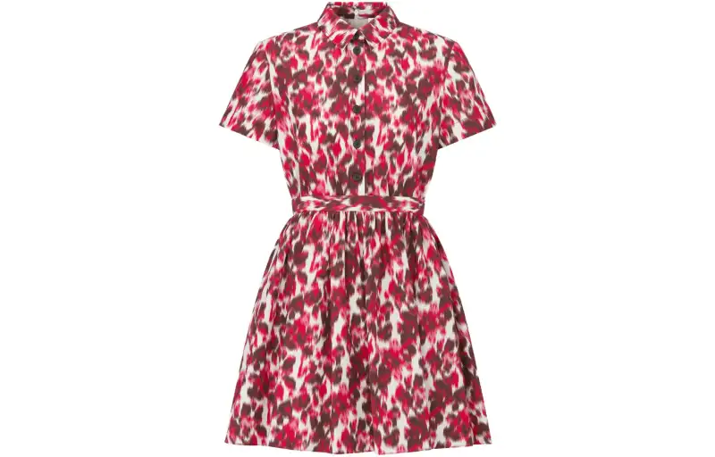 DIOR Short Sleeved Dress Women's Red