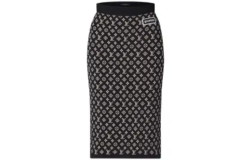 LOUIS VUITTON Casual Long Skirt Women's Black