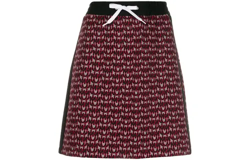 MIU MIU Casual Short Skirts Women's Red Moderate Short Bodycon Skirt