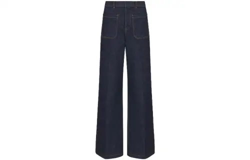 DIOR Jeans Women's Blue Moderate Wide Leg Pants