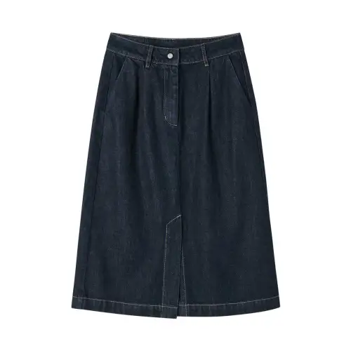 Skechers Elegant Diamond Collection Denim Long Skirt Women's Dark Blue