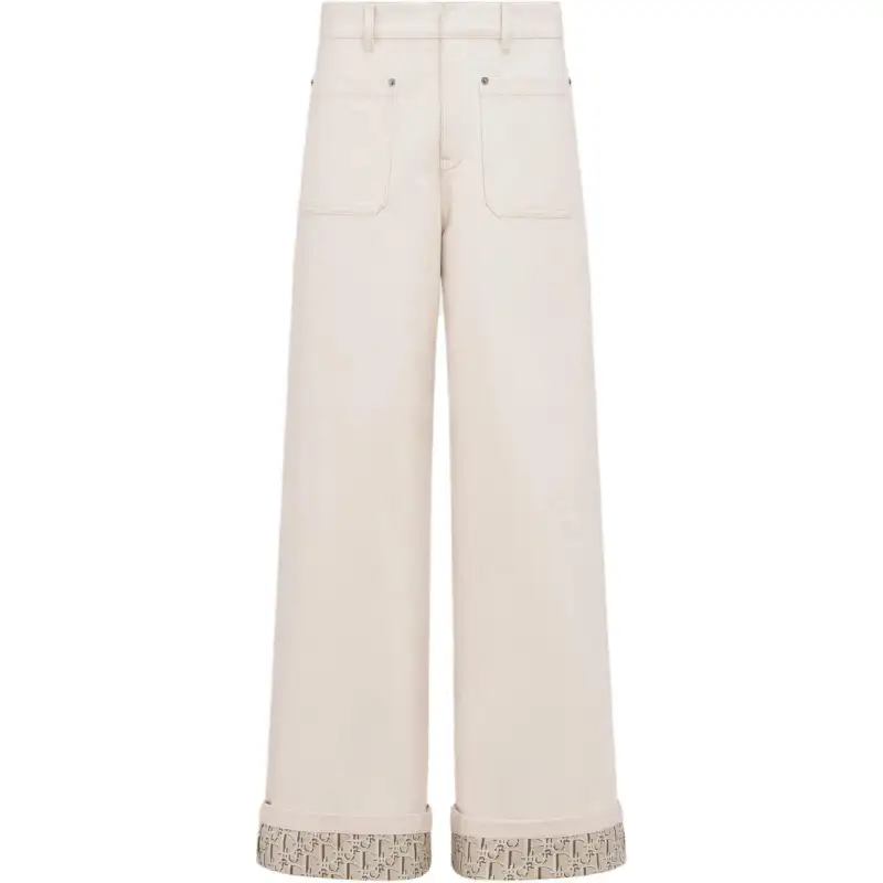 DIOR Jeans Women's Beige Moderate Flared Pants