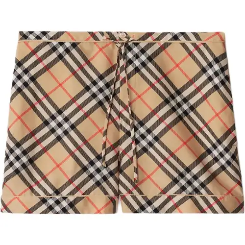 Burberry Check Printed Drawstring Shorts