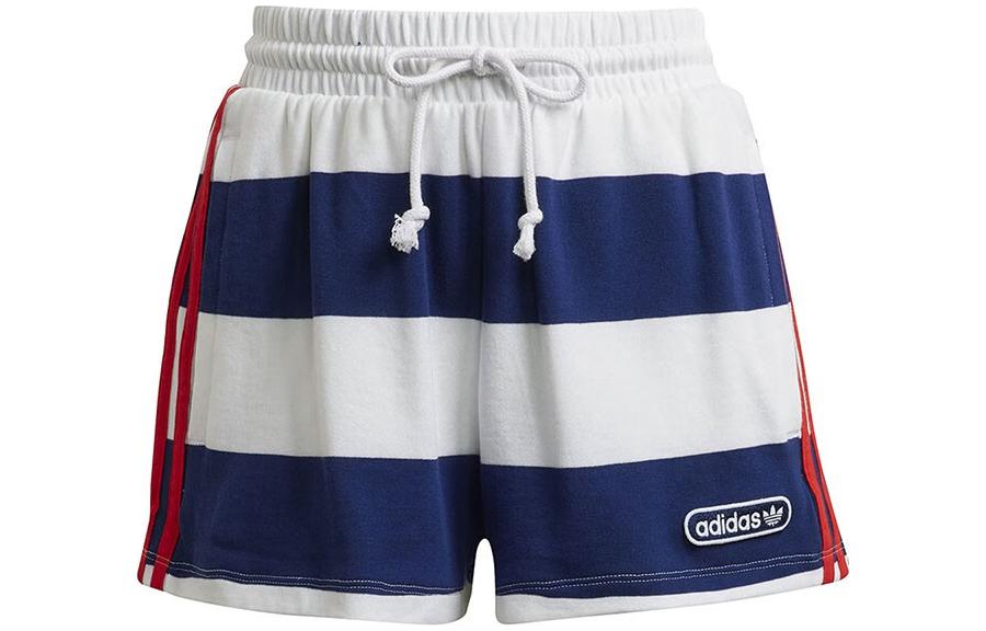 Женские шорты adidas originals (фиолетово-белые)