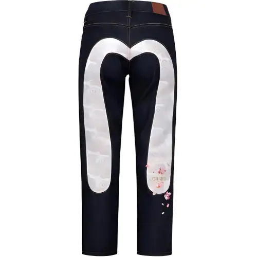 EVISU Jeans Women's Denim Blue Moderate Straight Fit Pants