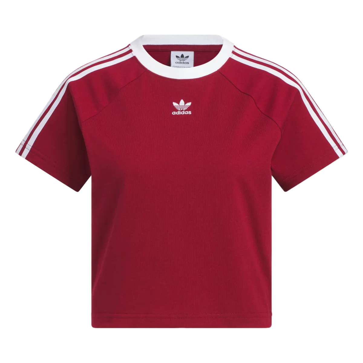 Adidas Originals 3 Stripes Raglan Sleeve T Shirt Women's Burgundy
