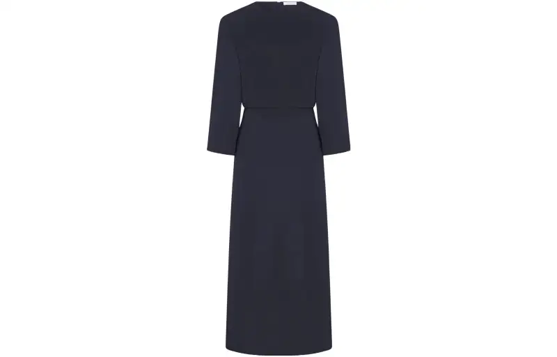 THE ROW Long Sleeved Dresses Women's Blue Crew Neck Moderate Long