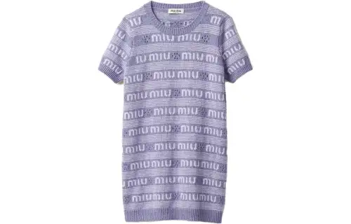 Miu Miu logo-intarsia mini dress