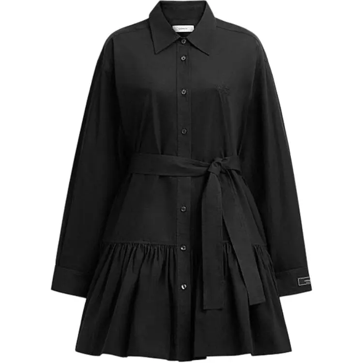 COACH SS24 Long Sleeved Dress Women's Black