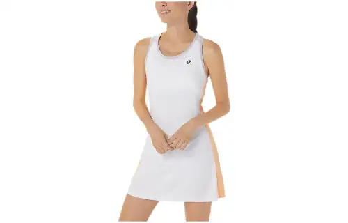 ASICS Sleeveless Dresses Women's White Crew Neck Moderate Short