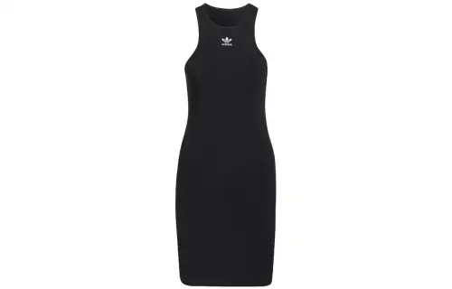 Adidas Originals Adicolor Essentials Rib Tank Dress Sleeveless Dress Women's Black
