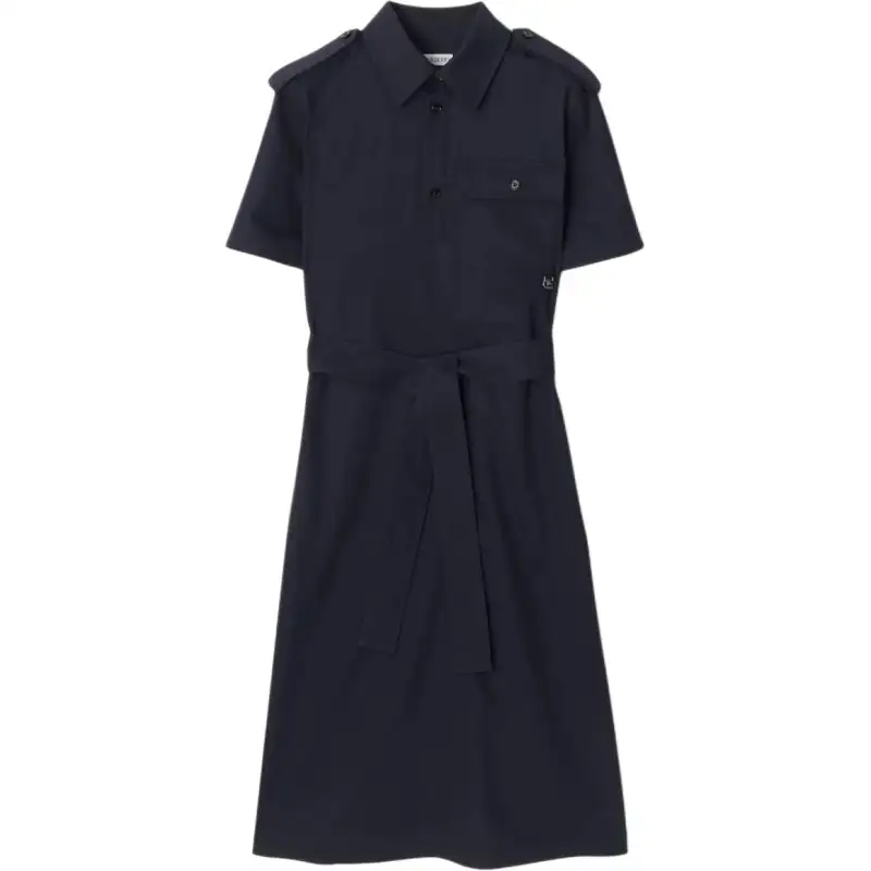 Burberry Collared Short Sleeve Dress