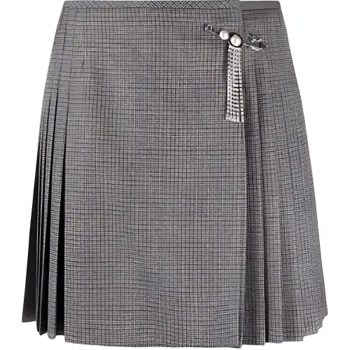 MIU MIU Casual Short Skirts Women's Gray Back To School Season