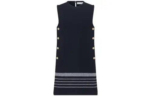 DIOR Marinière Straight Cut Short Dress Sleeveless Dress Women's Black