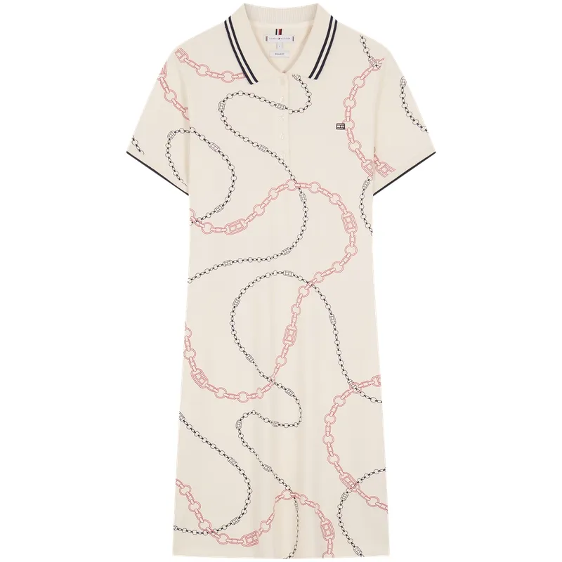 Tommy Hilfiger Short Sleeved Dress Women's Beige Yellow 01V
