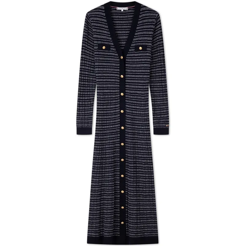 Tommy Hilfiger Long Sleeved Dress Women's Navy Blue White Stripes