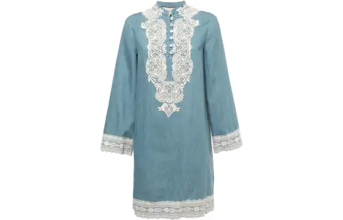 GUCCI Long Sleeved Dress Women's Sky Blue