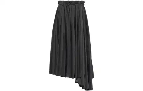 MIU MIU Casual Long Skirts Women's Black Moderate Mid Length Pleated Skirt