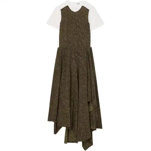 LOEWE Short Sleeved Dress Women's Bronze Green