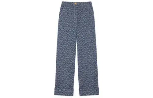 GUCCI Jeans Women's Blue Moderate Straight Fit Pants