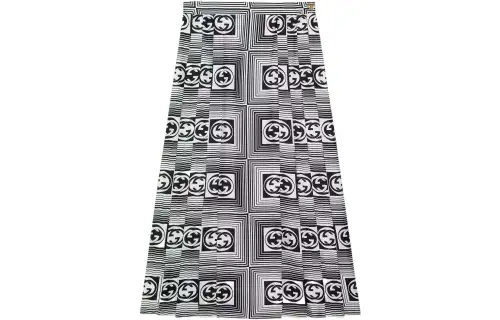 GUCCI Casual Long Skirts Women's Black Moderate Mid Length A Line Skirt