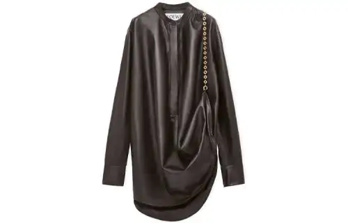 LOEWE Long Sleeved Dresses Women's Stand Collar Moderate Short