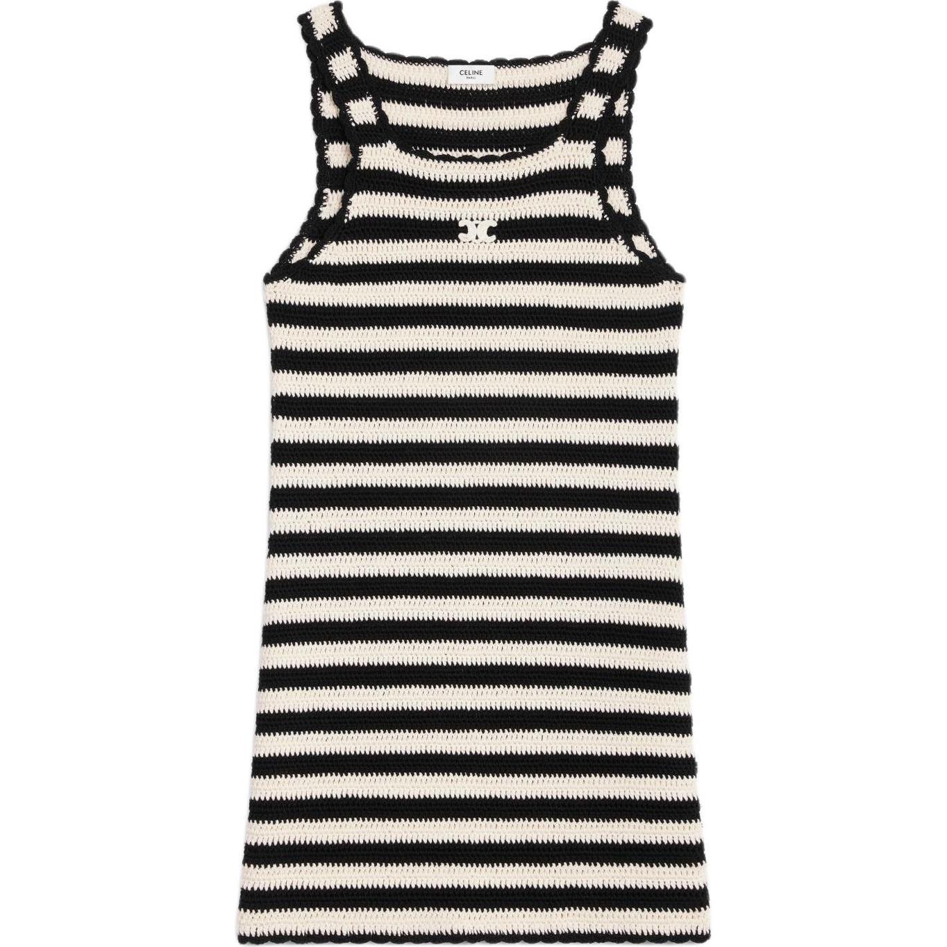 CELINE Triomphe Striped Mini Dress