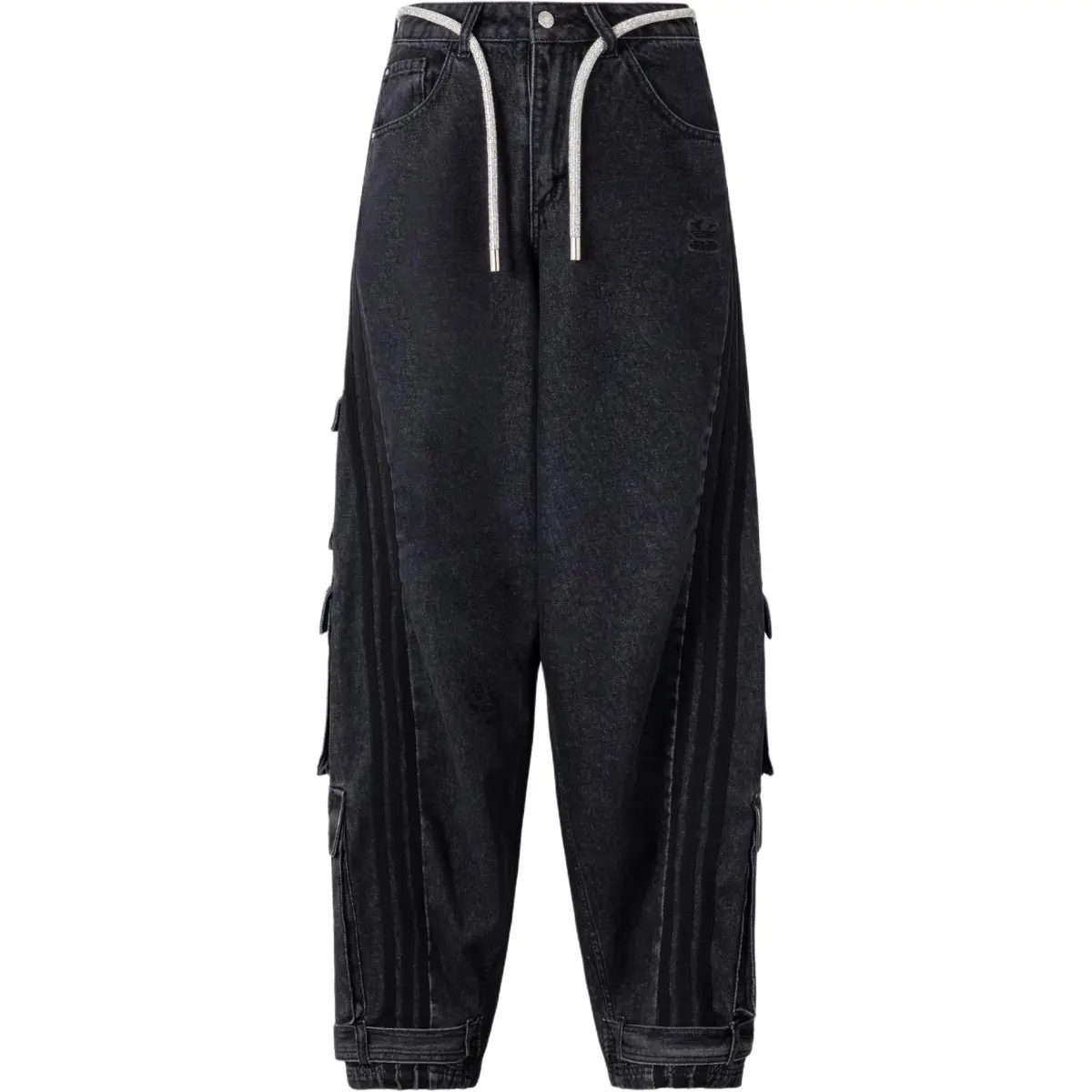 Adidas Originals ADILLENIUM DENIM BLUE JOGGERS Jeans Women's Black