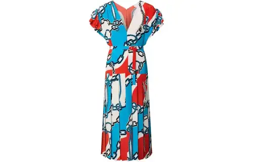 LOUIS VUITTON Short Sleeved Dress Women's Multicolor