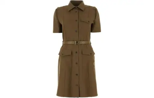 PRADA Short Sleeved Dress Women's Green