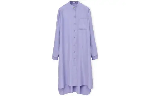 LOEWE Long Sleeved Dresses Women's Light Purple Crew Neck Thin Mid Length