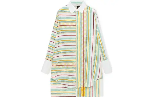 LOEWE Long Sleeved Dresses Women's Multicolor Square Collar Moderate Mid Length