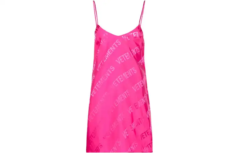 Vetements Sleeveless Dresses Women's Pink V Neck Moderate Short
